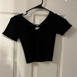 Princess polly black crop top Size 2